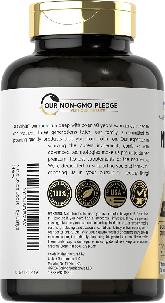 Carlyle Nitric Oxide Supplement 3000mg - 120 Capsules - image 3