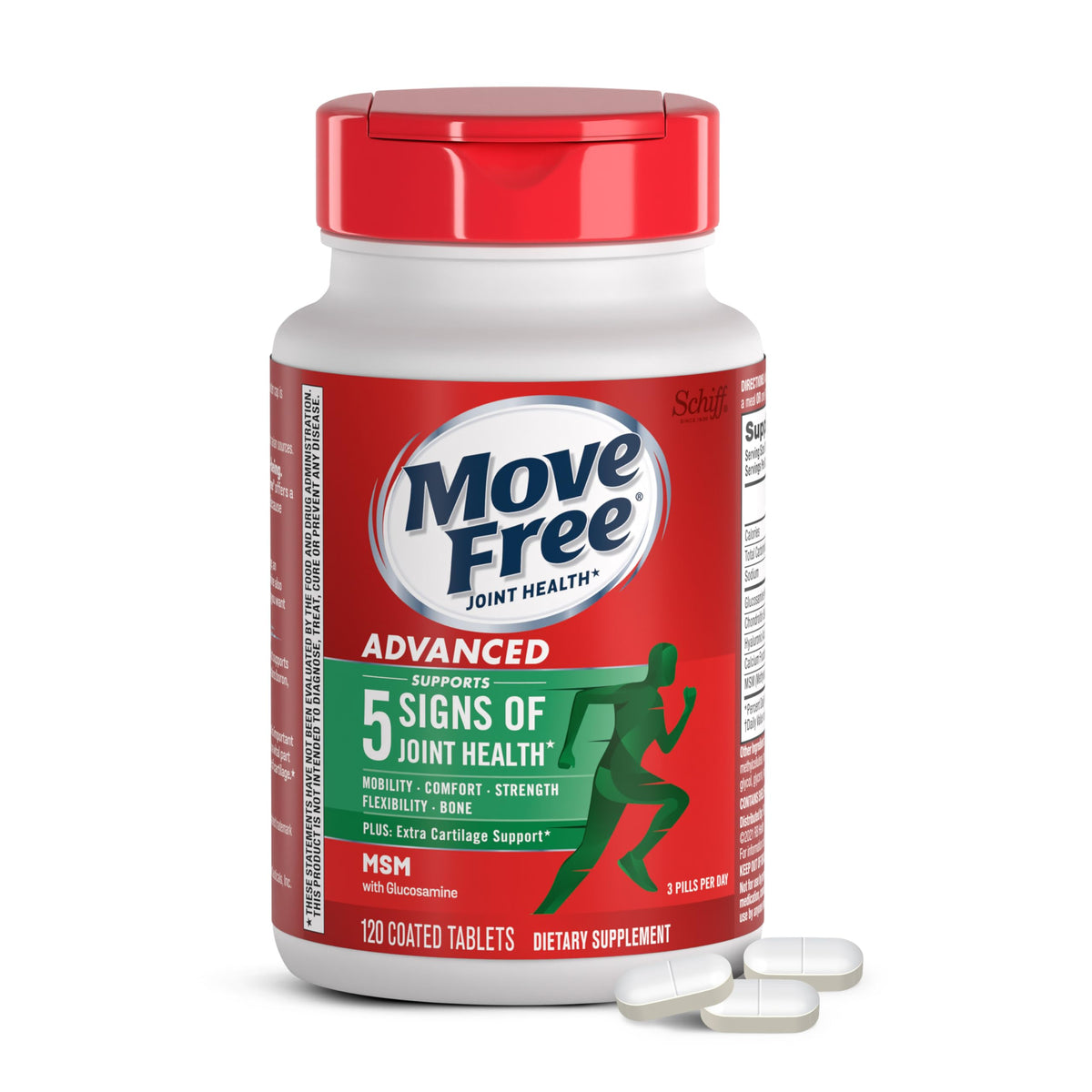 Move Free Advanced Joint Support Glucosamine Chondroitin MSM - 120 Tablets