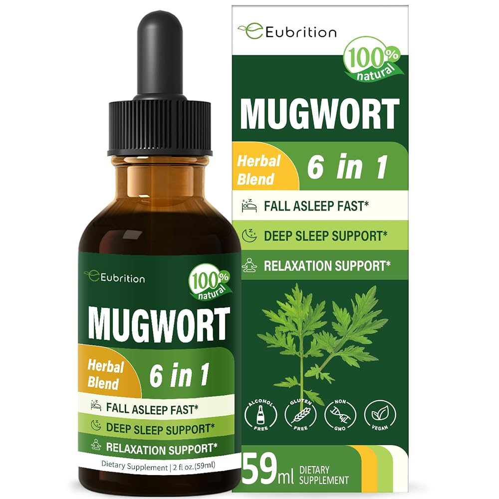 Eubrition Mugwort Herb Liquid Drops for Sleep Support - 2 Fl Oz