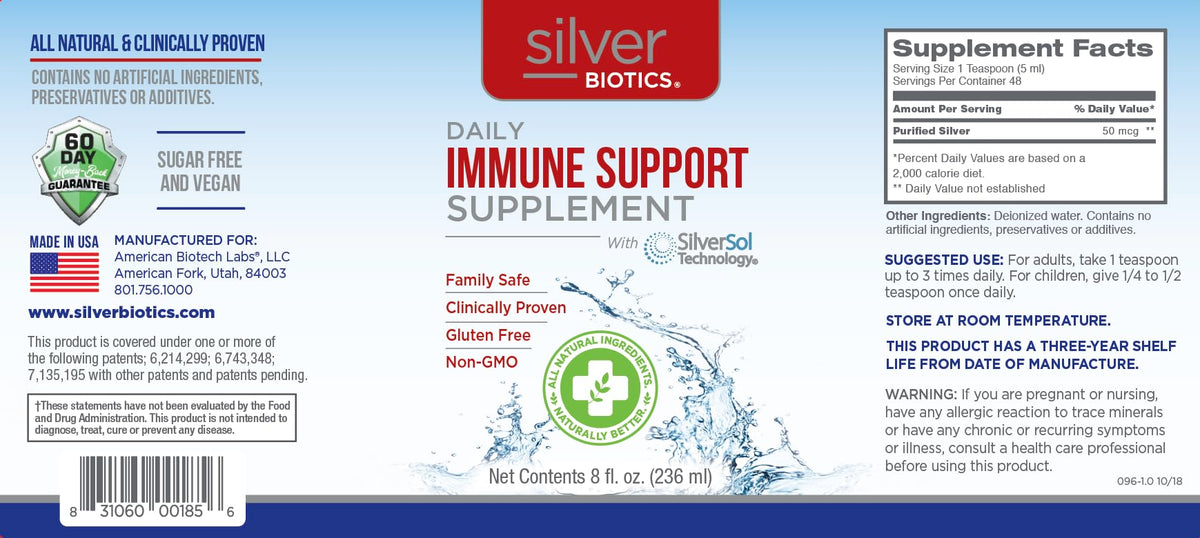 American Biotech Labs Silver Biotics Colloidal Nano SilverSol Ag₄O₄