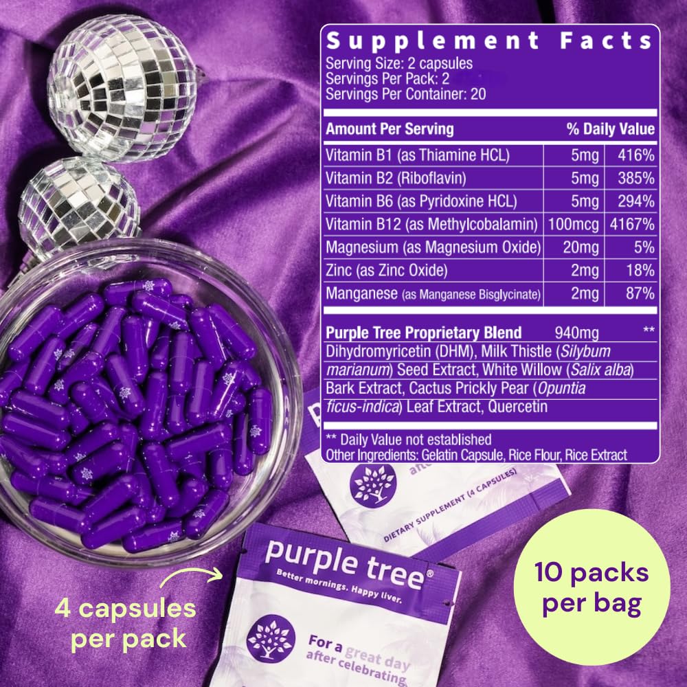 Purple Tree Post-Celebration Wellness Liver Support - 40 Capsules - image 6