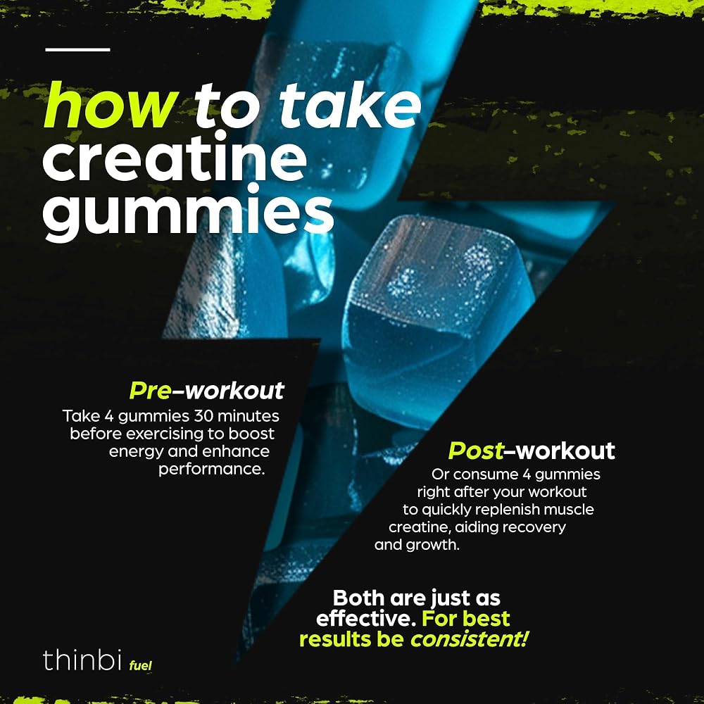 Thinbi Creatine Monohydrate Gummies with Taurine - 120 Count - image 9