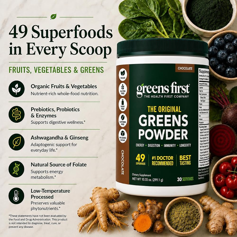 Greens First Original Greens Powder - 49 Superfoods - Organic Fruits - image 5