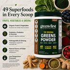 Greens First Original Greens Powder - 49 Superfoods - Organic Fruits