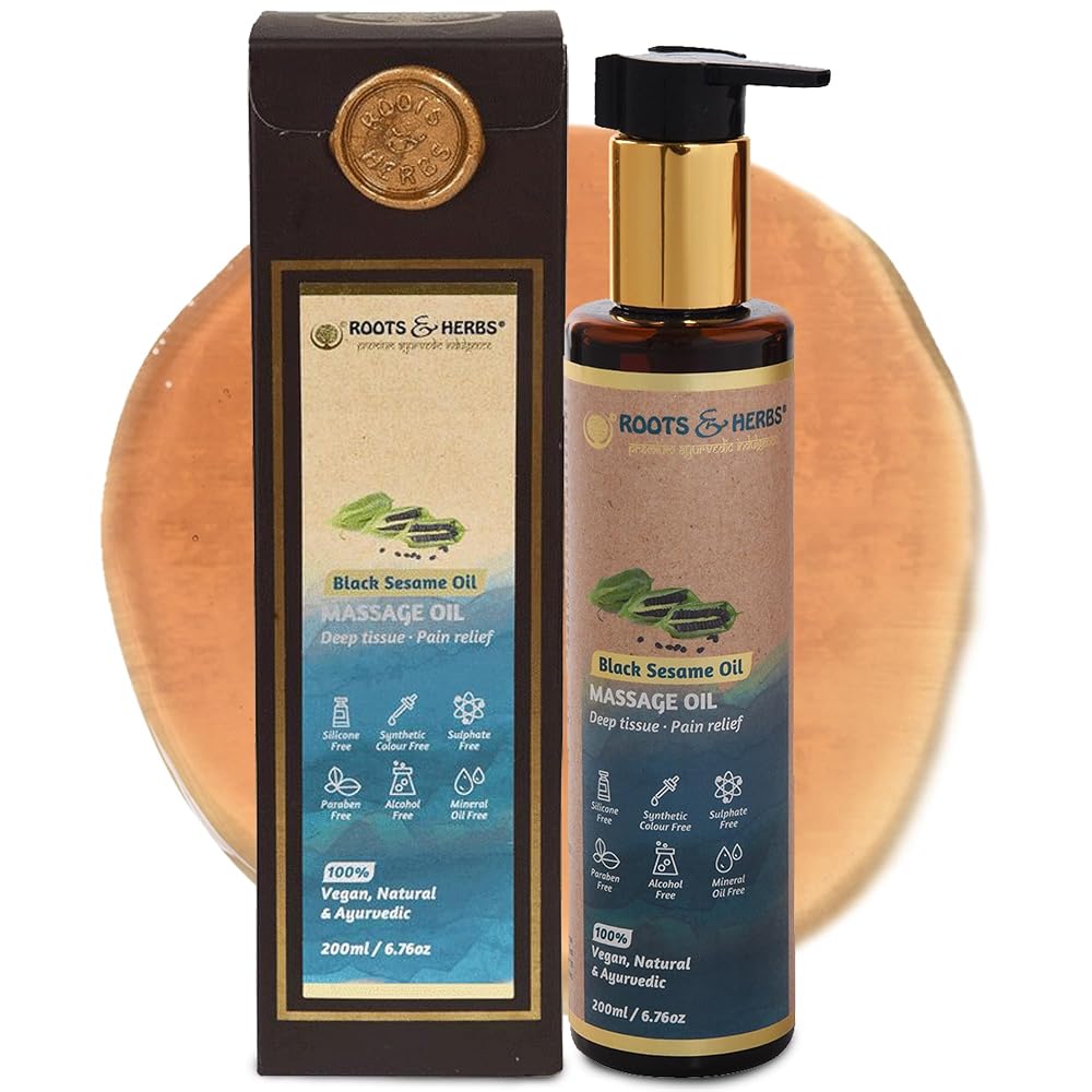 Roots and Herbs Black Sesame Seed Oil Massage Oil - 6.76 oz