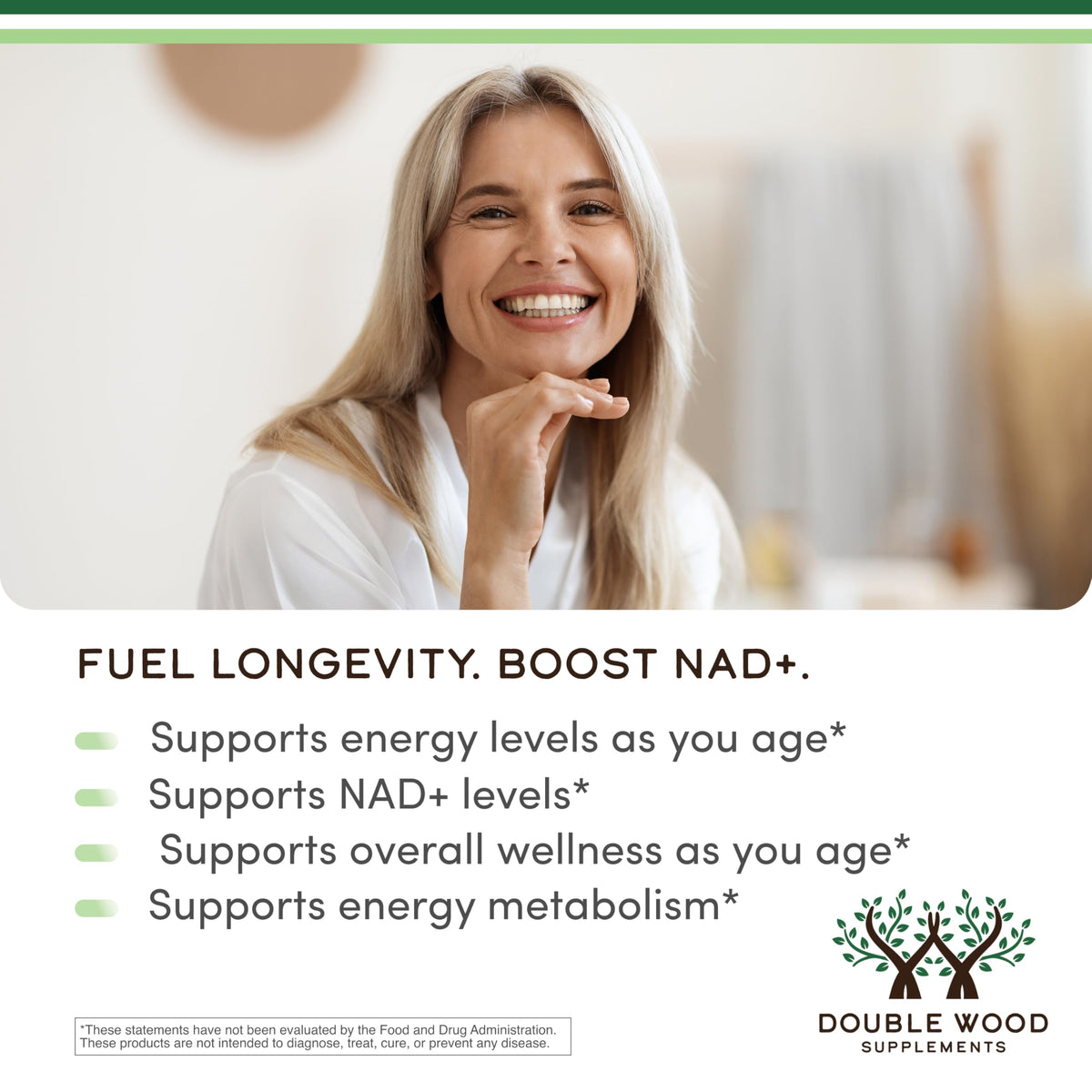 Double Wood Supplements NMN 250mg Cellular Energy - 60 Capsules - image 3
