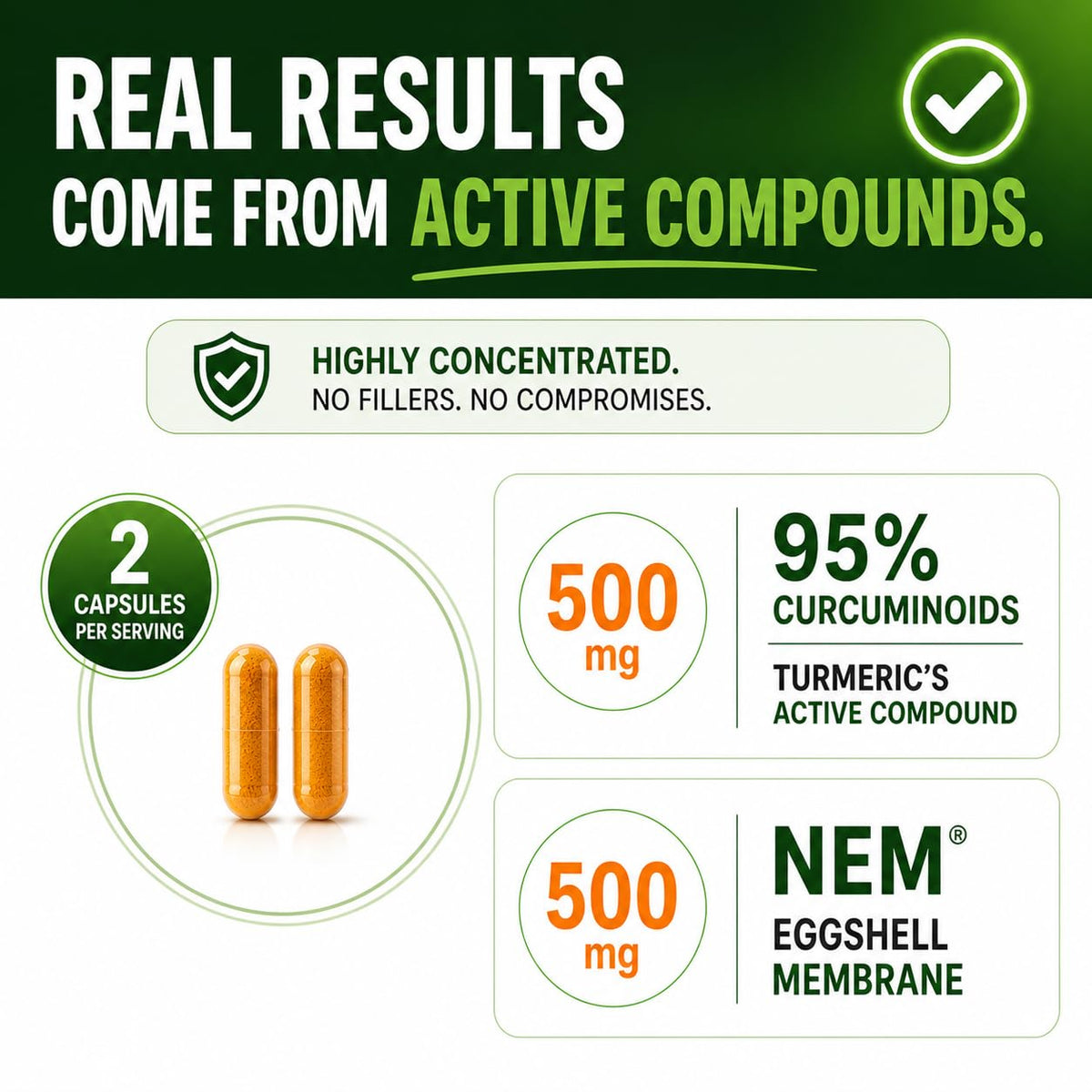 HCL Herbal Code Labs Turmeric Curcumin 95% Extract Collagen - 60 Capsules - image 4