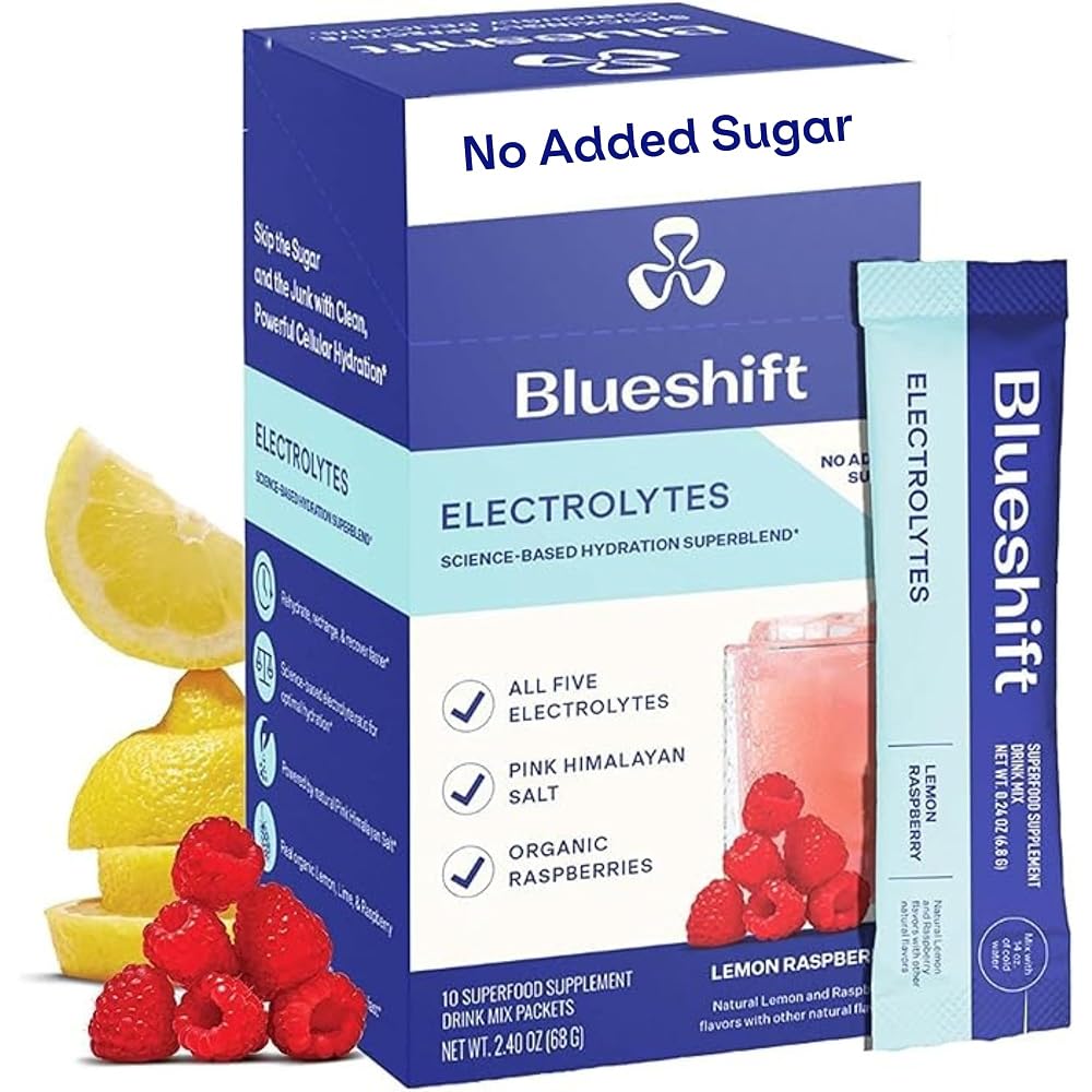 Blueshift Electrolytes Natural Hydration Powder Sticks - 10 Pack