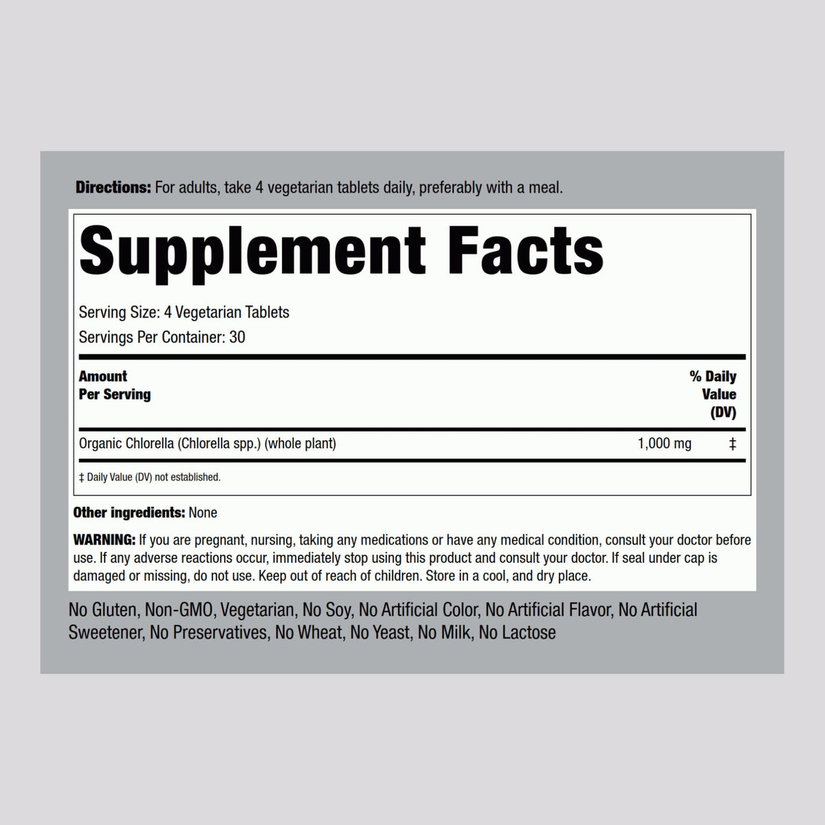 Piping Rock Chlorella 1000mg - 120 Tablets - image 2