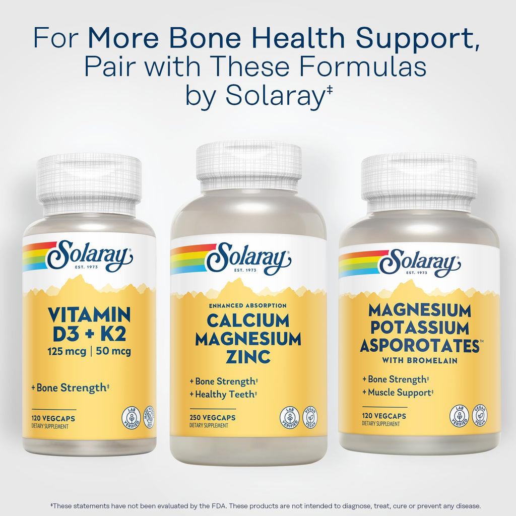 SOLARAY Calcium Magnesium Zinc Supplement - 250 Vegetarian Capsules - image 6
