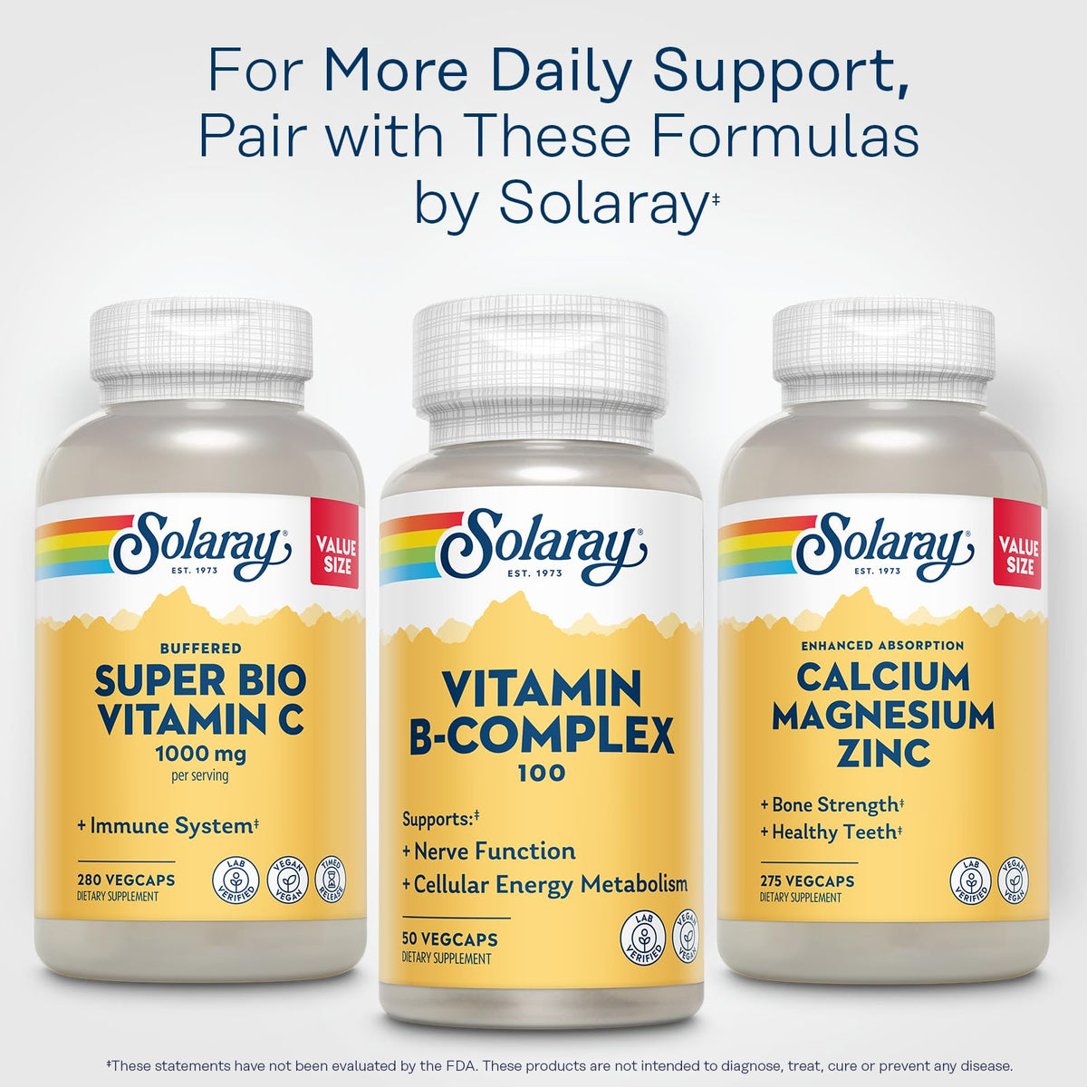 SOLARAY Vitamin B Complex 100mg - 50 Vegetarian Capsules - image 6