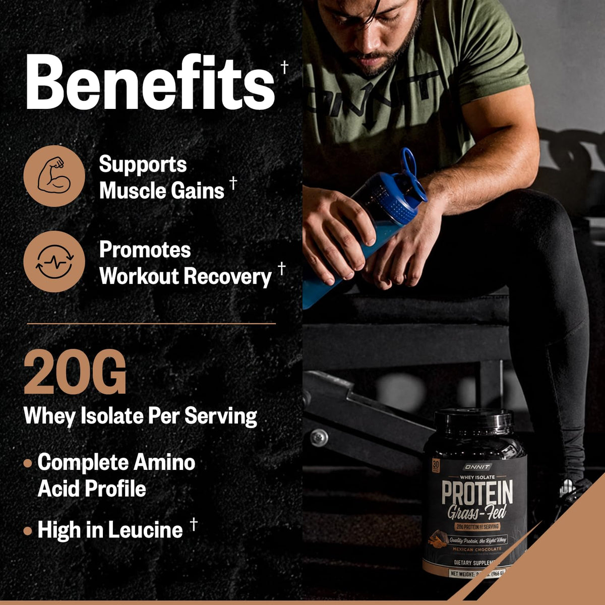 ONNIT Grass Fed Whey Isolate Protein Powder