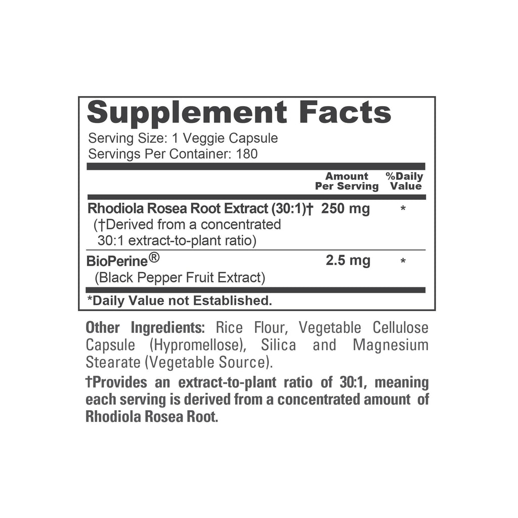 NusaPure Rhodiola Rosea 250mg - 180 Vegetarian Capsules - image 4