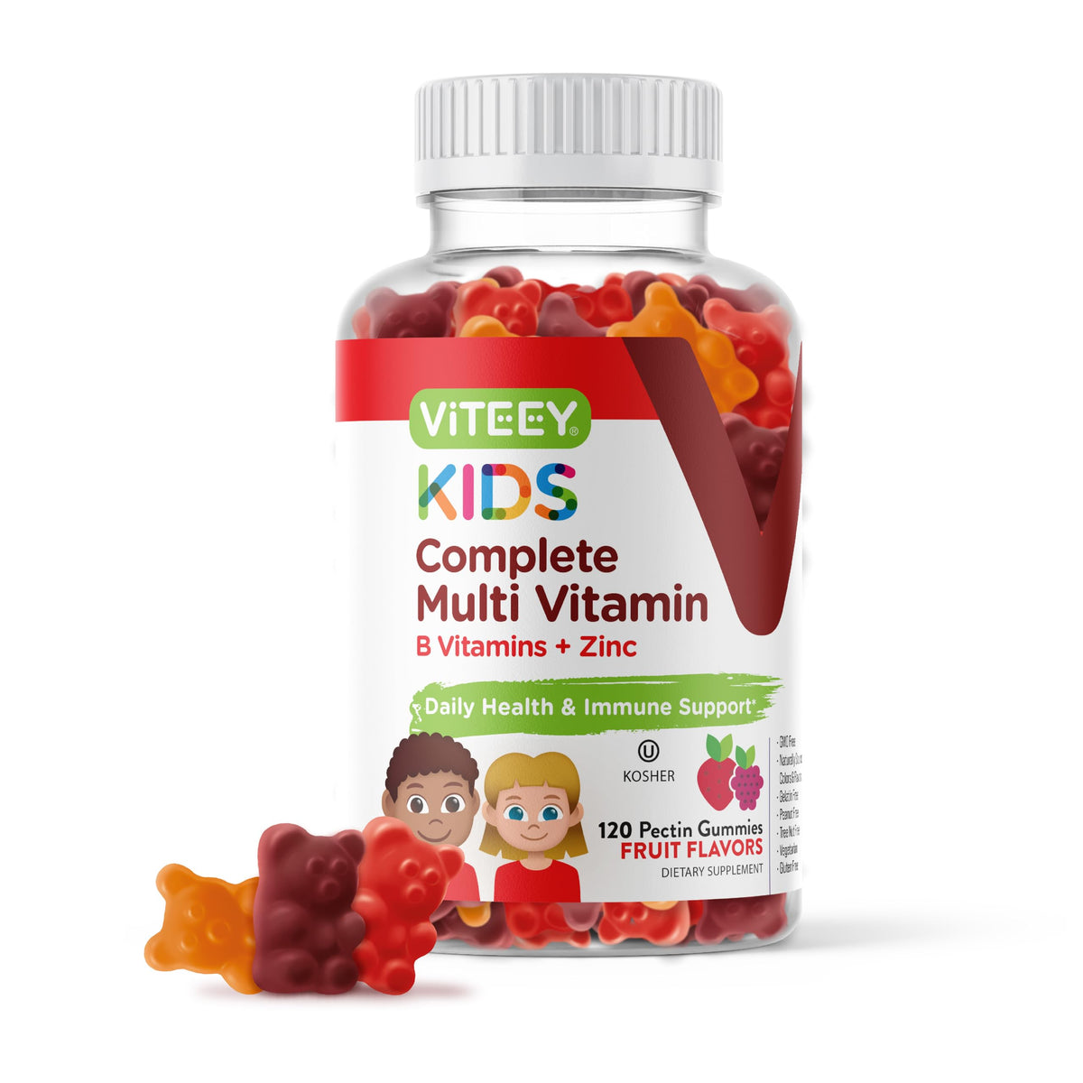 Viteey Kids Complete Multi Vitamin Gummy with Zinc Plus B Vitamins