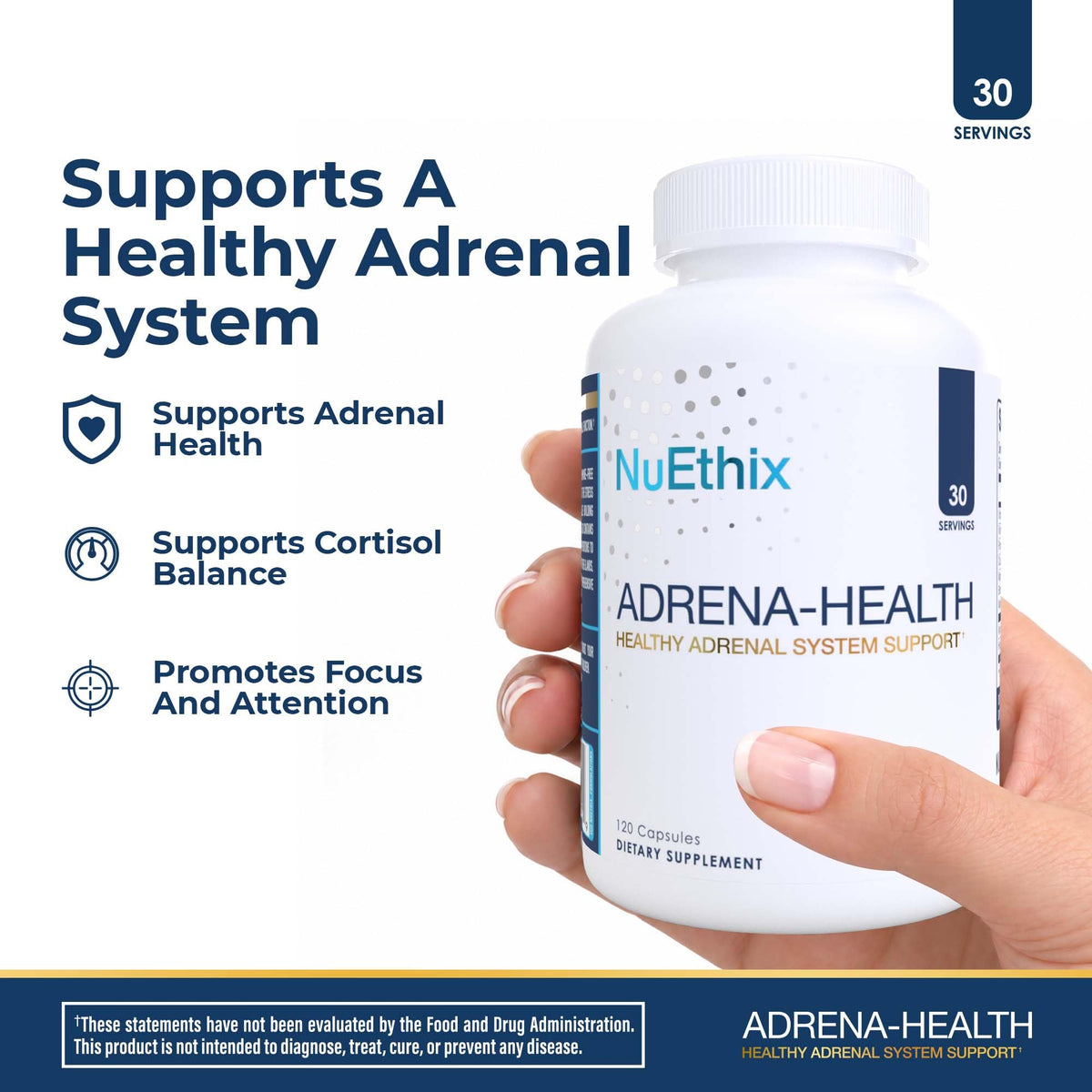 NuEthix Formulations Adrena-Health Adrenal Support - 120 Capsules - image 2