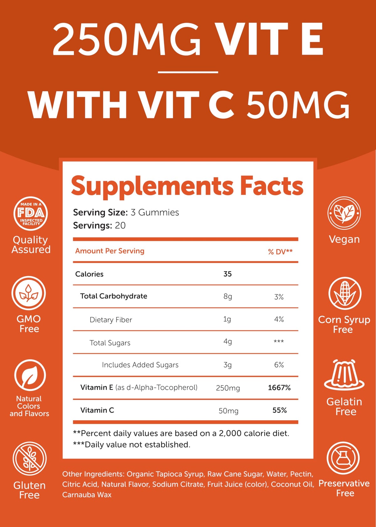 Lunakai Vitamin E Gummies with Vitamin C - Tastiest Proprietary