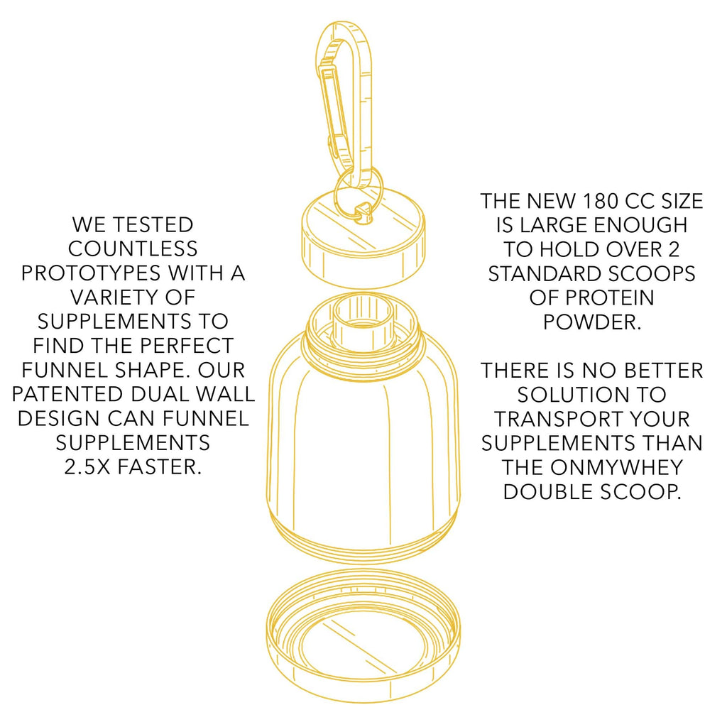 ONMYWHEY - Protein Powder & Supplement Funnel Keychain - Single Scoop