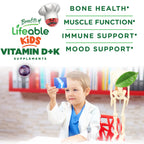 Lifeable Kids Vitamin D3 K2 Gummies 500 IU - 60 Gummies - image 3