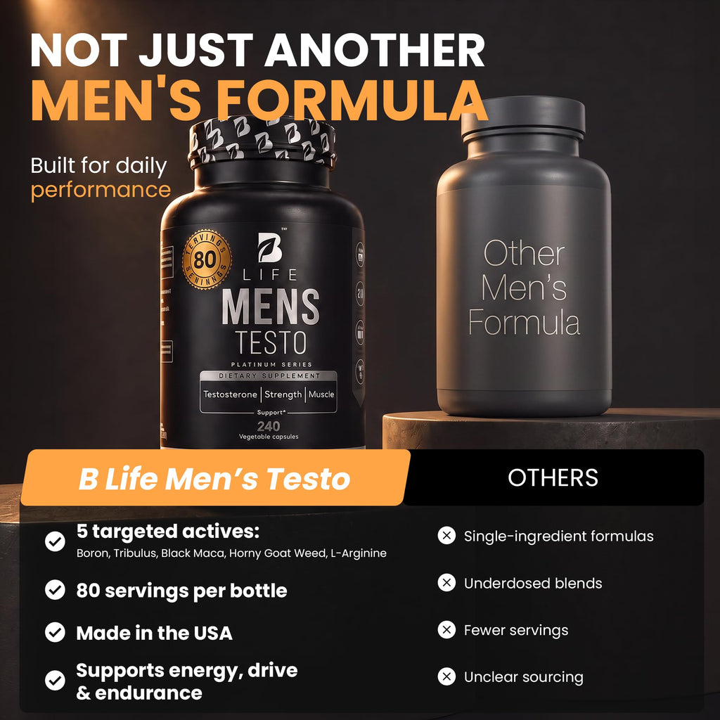 B Life Company Testosterone Booster for Men - 240 Capsules - image 8
