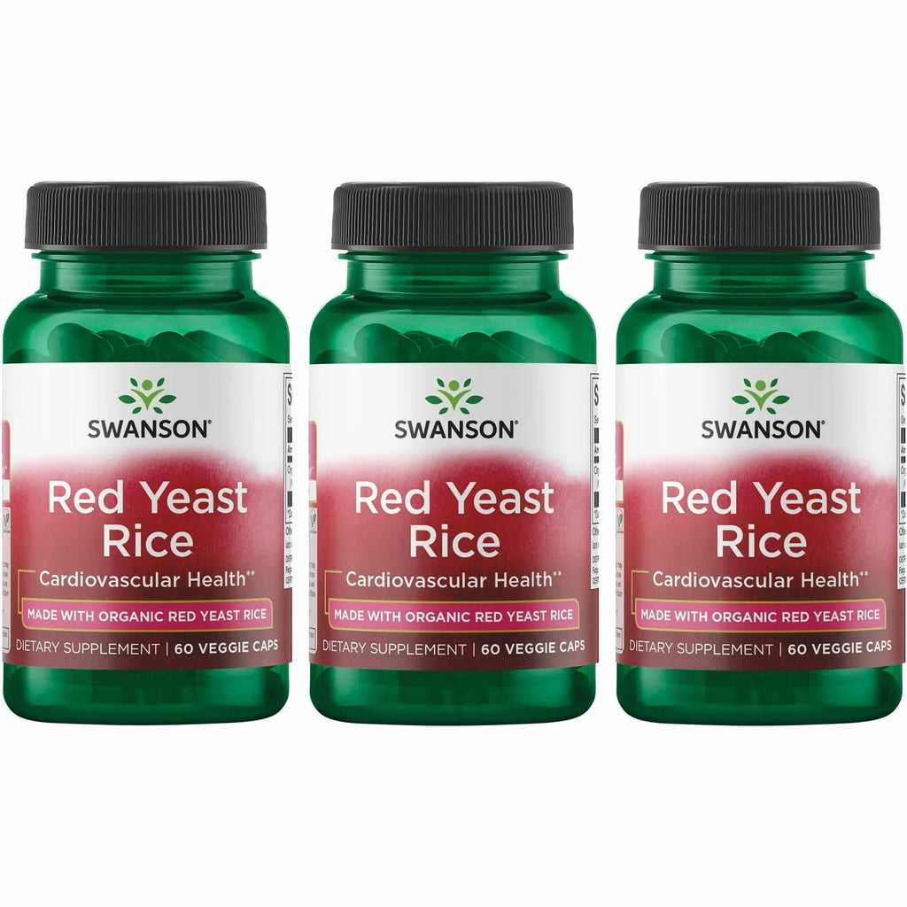Swanson Organic Traditional Red Yeast Rice 600 mg - 180 Vegetarian Capsules