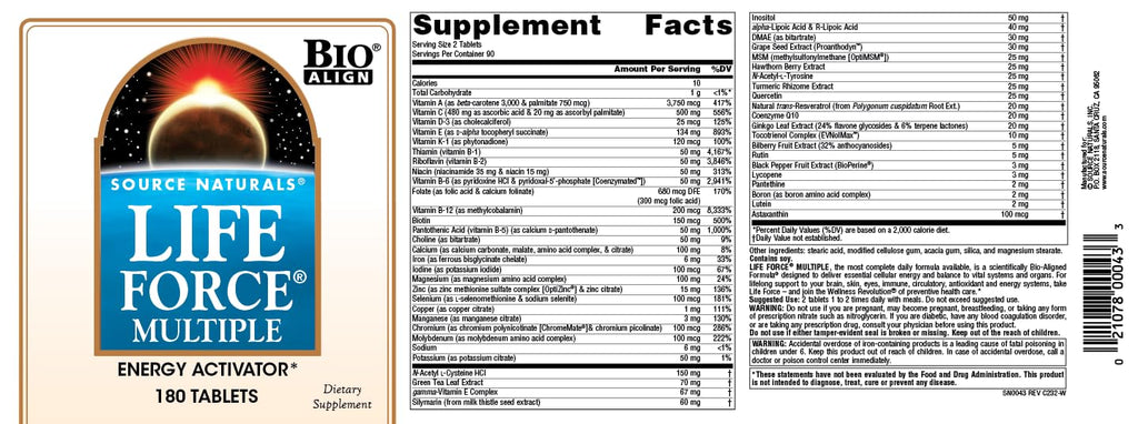 Source Naturals Life Force Multiple Tablets