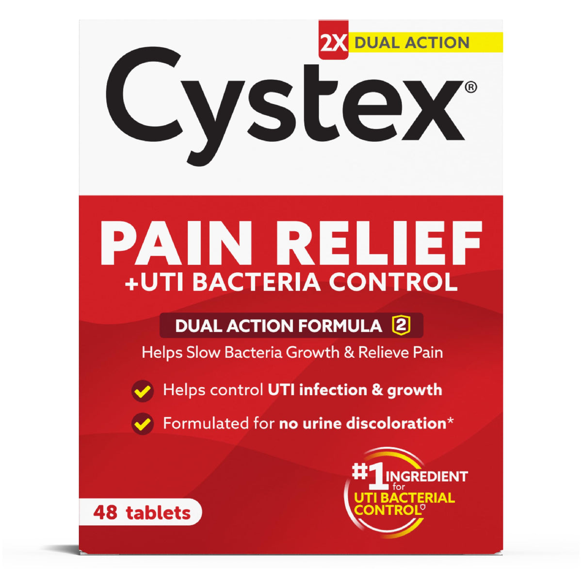 Cystex Dual-Action UTI Pain Relief Tablets - 48 Count