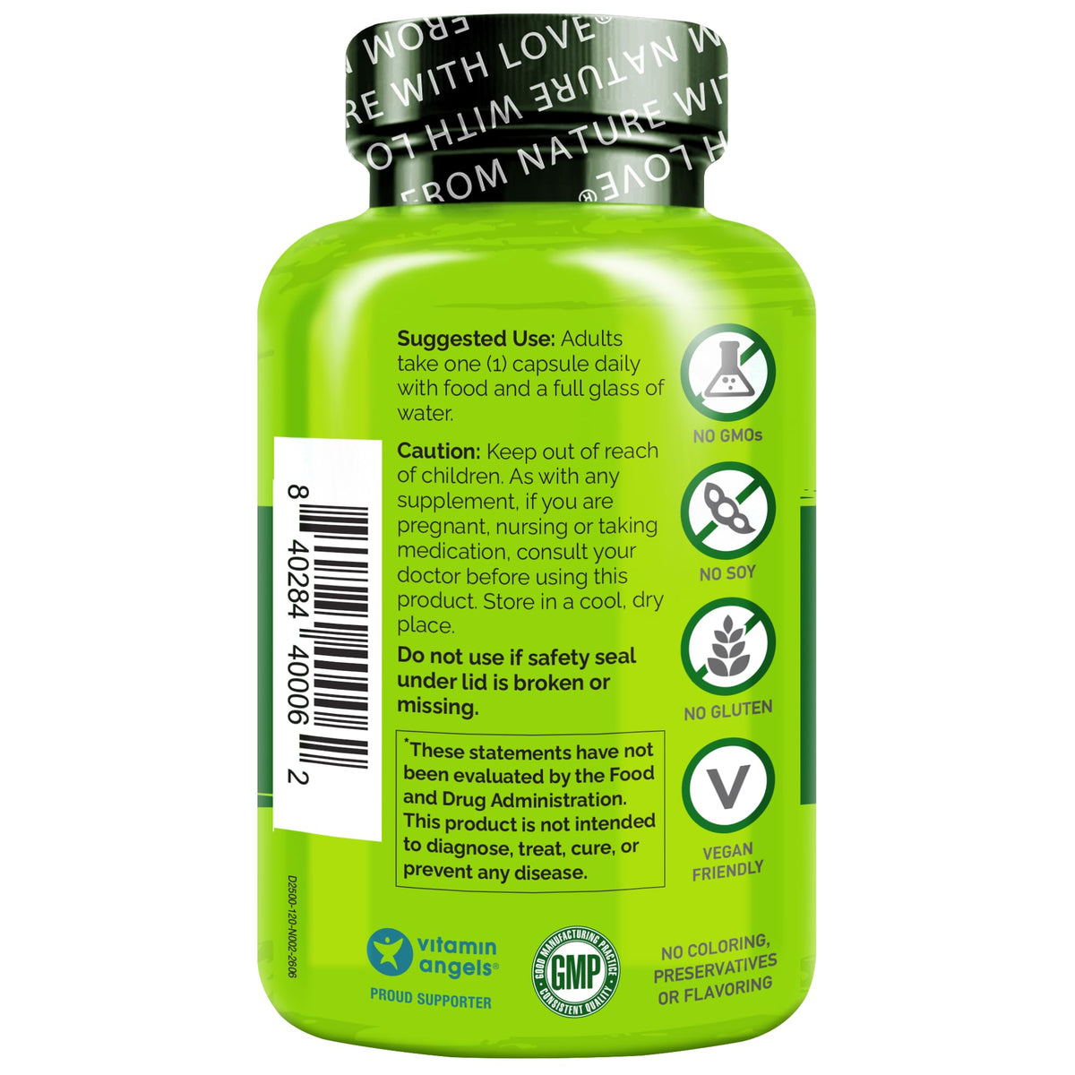Naturelo Unflavored vitamin D3 Capsules bottle bone