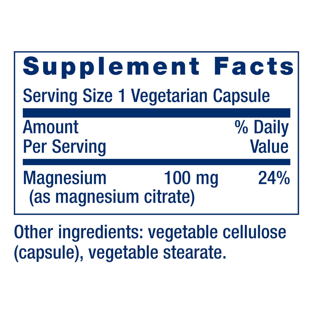 Life Extension Magnesium Citrate 100 mg Vegetarian Capsules - 100 Count - image 3