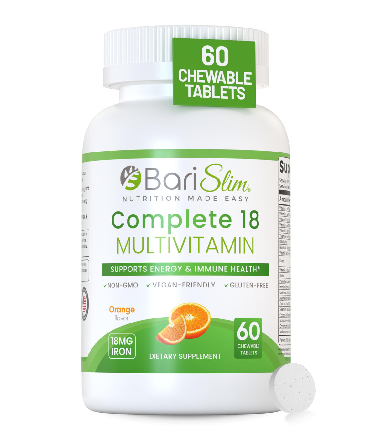 BariSlim Advanced Chewable Bariatric Multivitamin Tablets