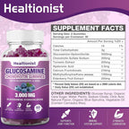 Healtionist Glucosamine Chondroitin Gummies with MSM & Elderberry - 120 Count - image 2