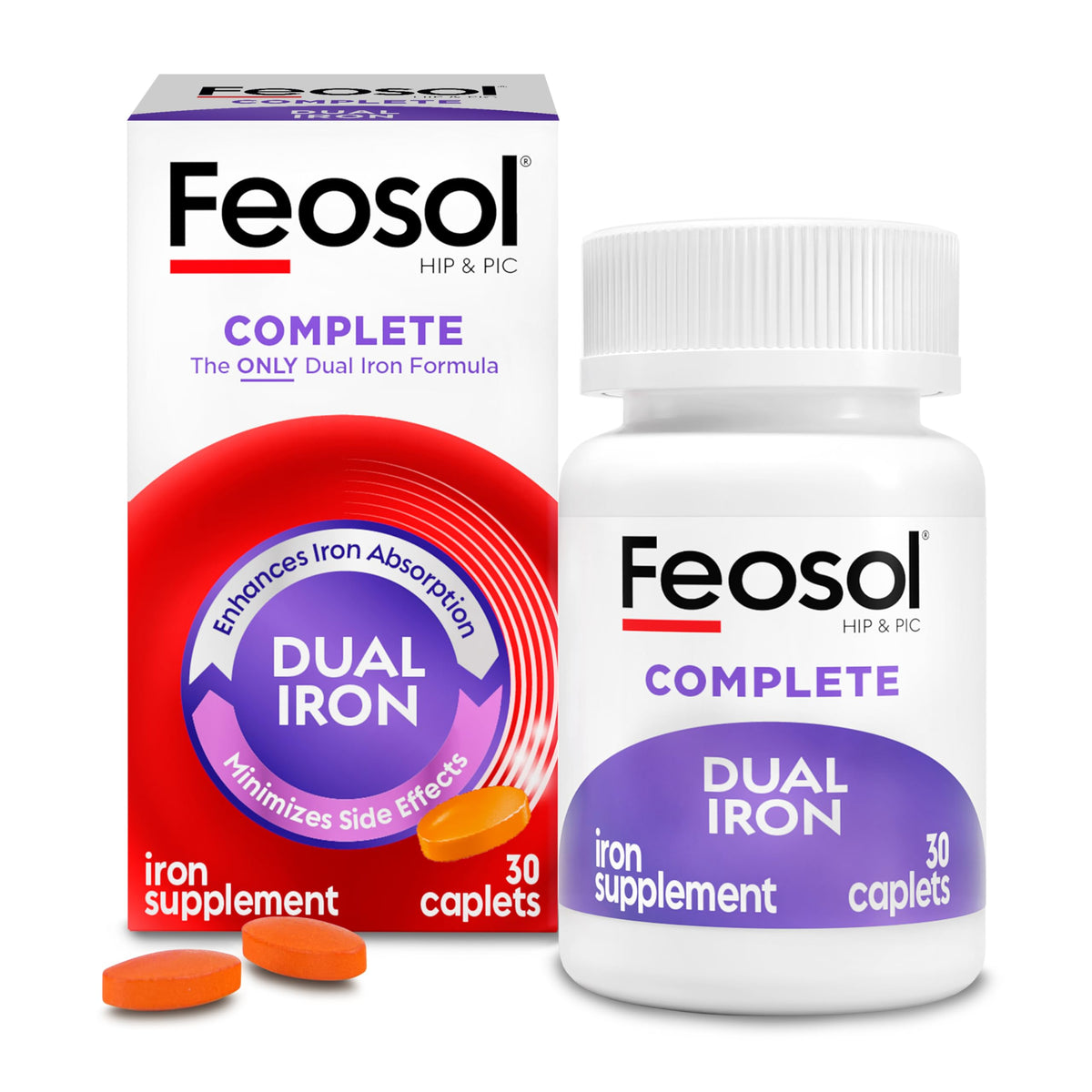Feosol Complete Iron Supplement Caplets - 30 Count