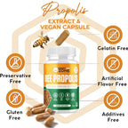 HONEYBEEZONE Bee Propolis Capsules Immune Support - 60 Vegetarian Capsules - image 3