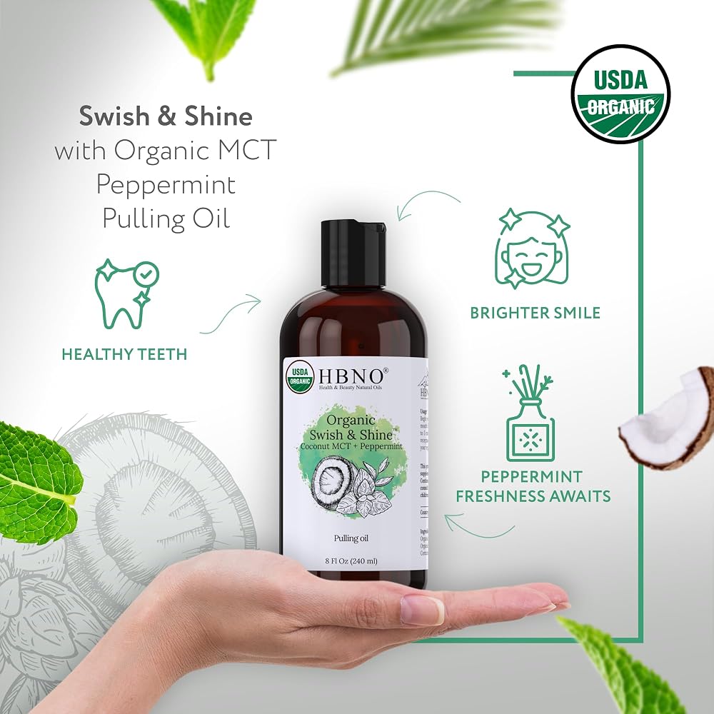 HBNO Swish & Shine Organic MCT + Peppermint Pulling Oil - 8 oz - image 2