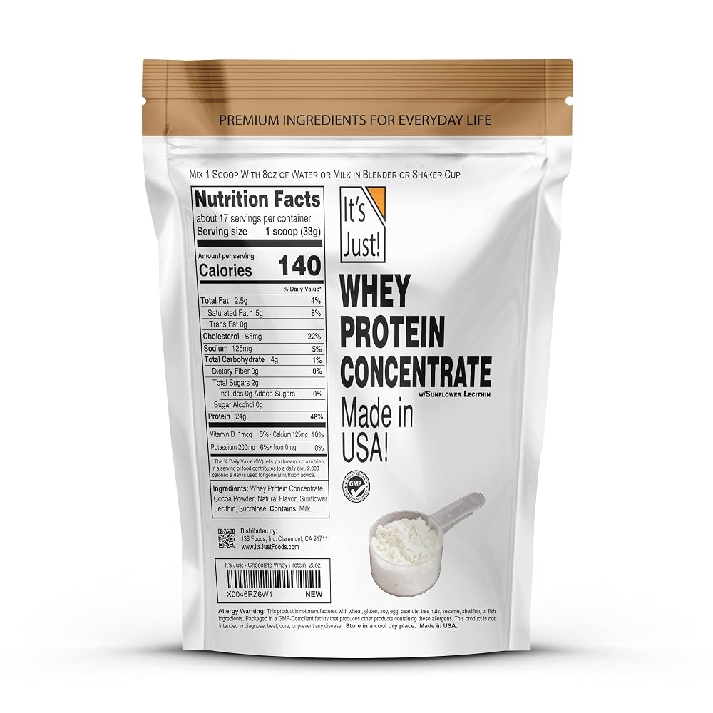 It's Just! 100% Whey Protein Concentrate Chocolate - 1.25 lb - image 2