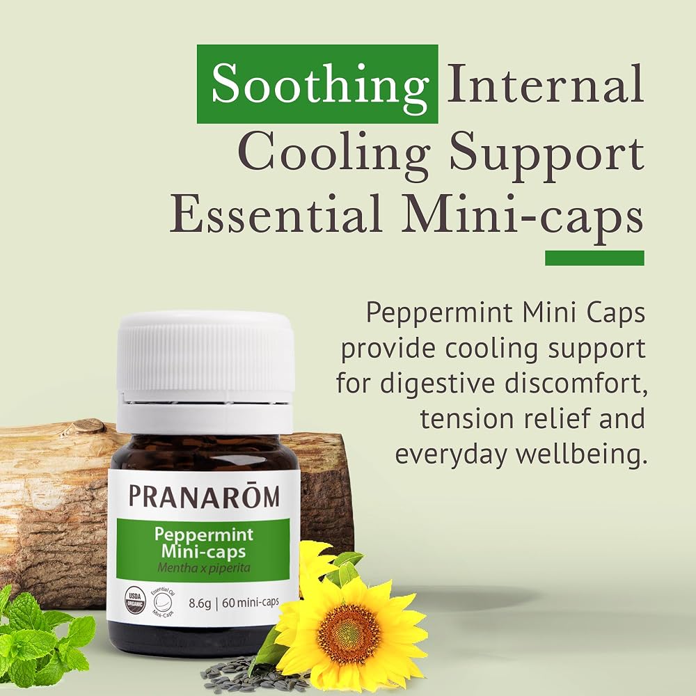 Pranarom Aromaforce Peppermint Mini-Caps Digestive Support - 60 Capsules - image 2