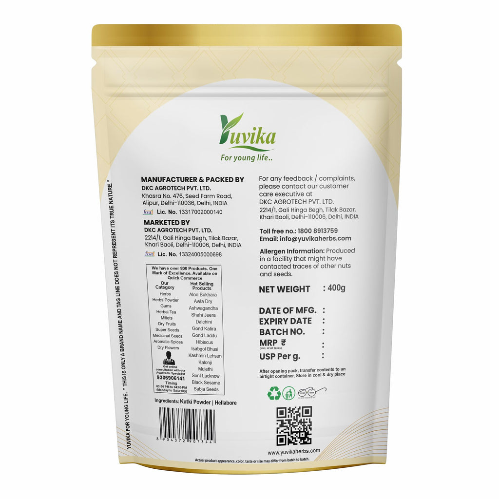 Yuvika Kutki Powder Picrorhiza Kurroa - 400 Grams - image 3