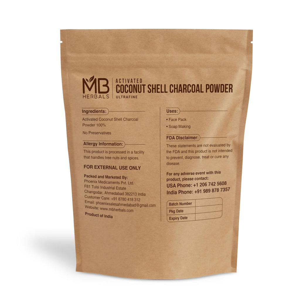 MB Herbals Activated Charcoal Powder from Coconut Shell 3.5 oz (100