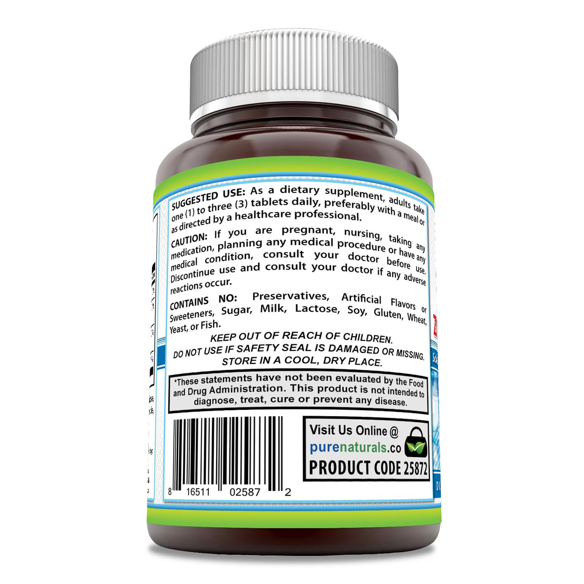 Pure Naturals Calcium Magnesium Zinc Vitamin D3 - 500 Tablets - image 3
