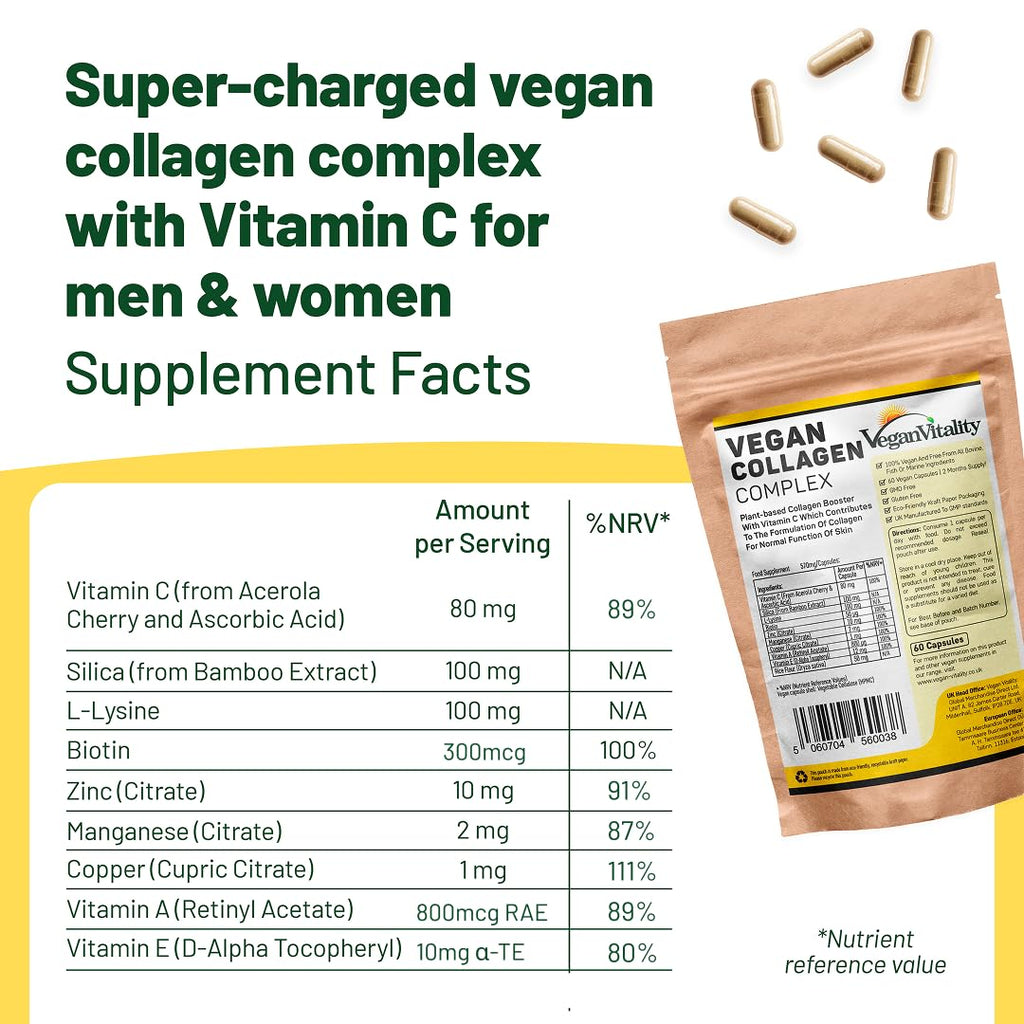 Vegan Vitality Vegan Collagen with Biotin - 60 Capsules - image 2