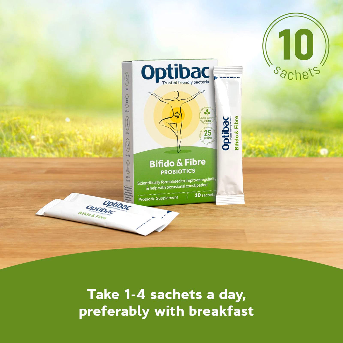 Optibac Probiotics Bifido & Fibre Vegan - 10 Sachets - image 5