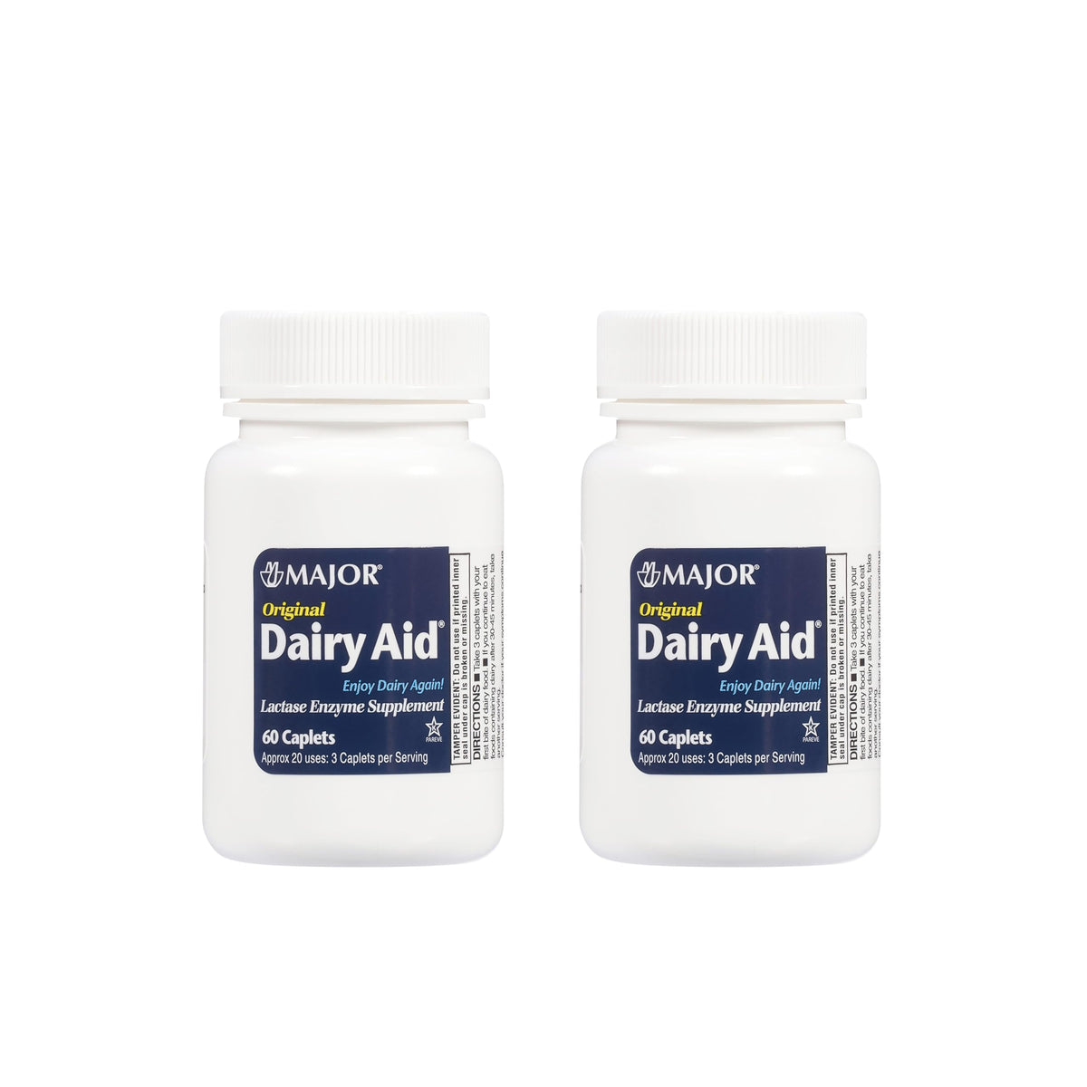 MAJOR Original Dairy Aid Lactase Enzyme Supplement - 120 Caplets