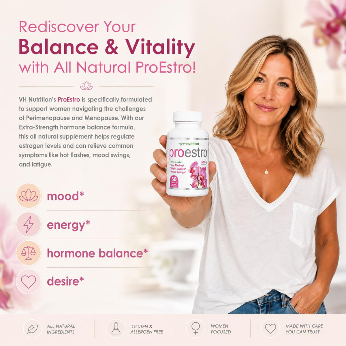 VH Nutrition PROESTRO Estrogen Support Supplement - 60 Capsules - image 2
