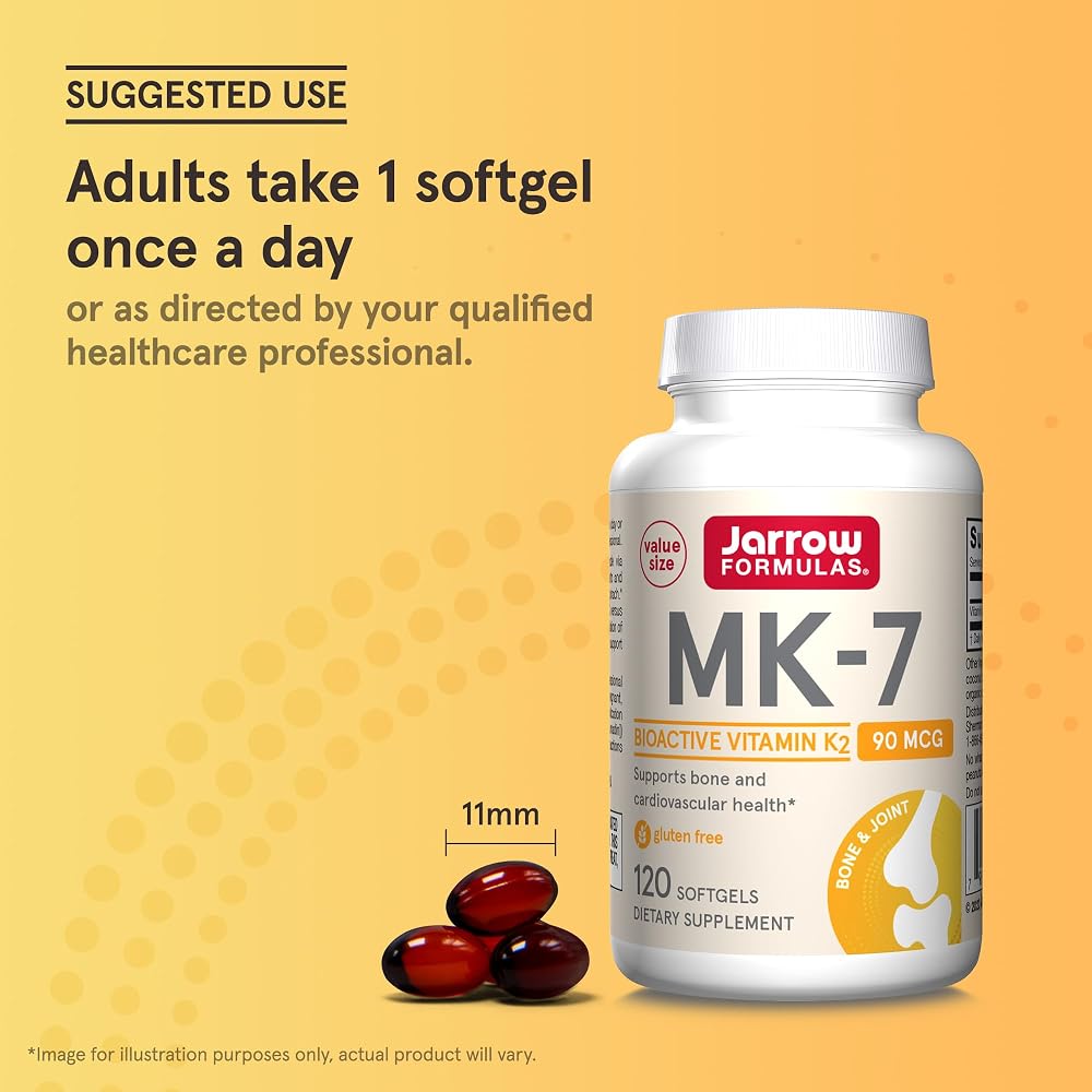 Jarrow Formulas MK-7 90 mcg - Bioactive Form of Vitamin K2 - Servings