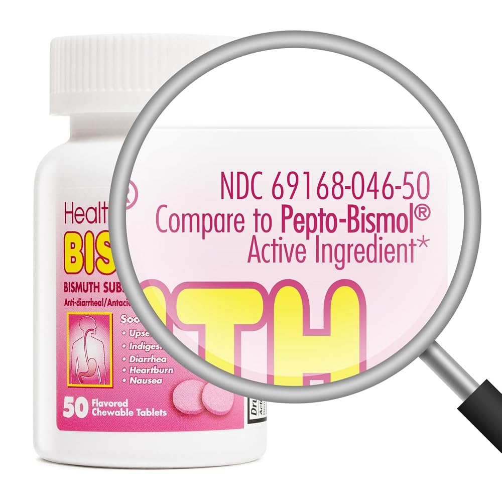 HealthA2Z Bismuth Subsalicylate 262mg Multi-Symptom Relief - 50 Tablets - image 3