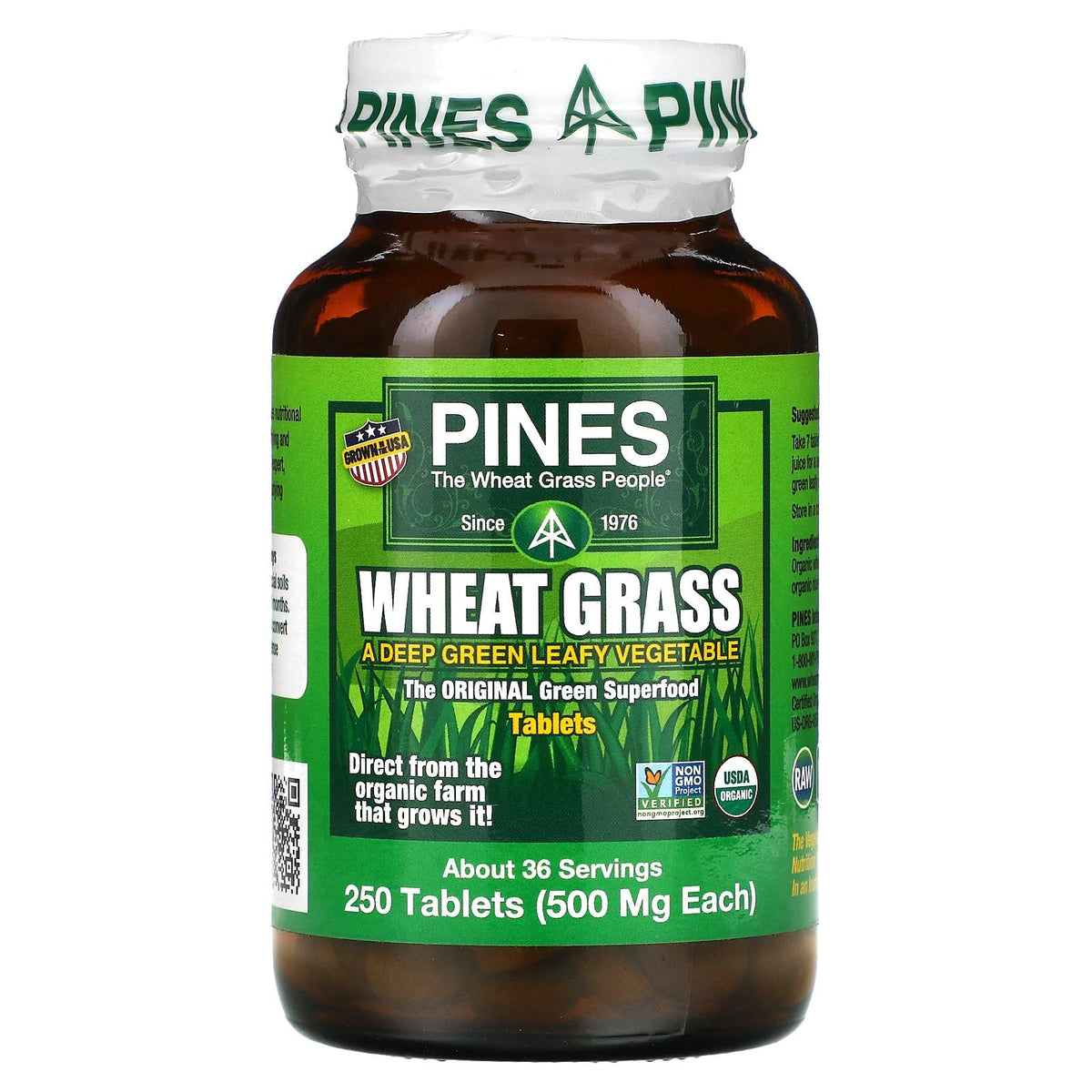 Pines International Wheat Grass Tabs 500 mg - 250 Tablets