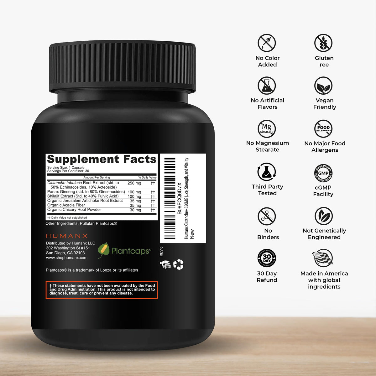 HUMANX Cistanche+ 550MG Capsules for Athletic Performance - 30 Count - image 2