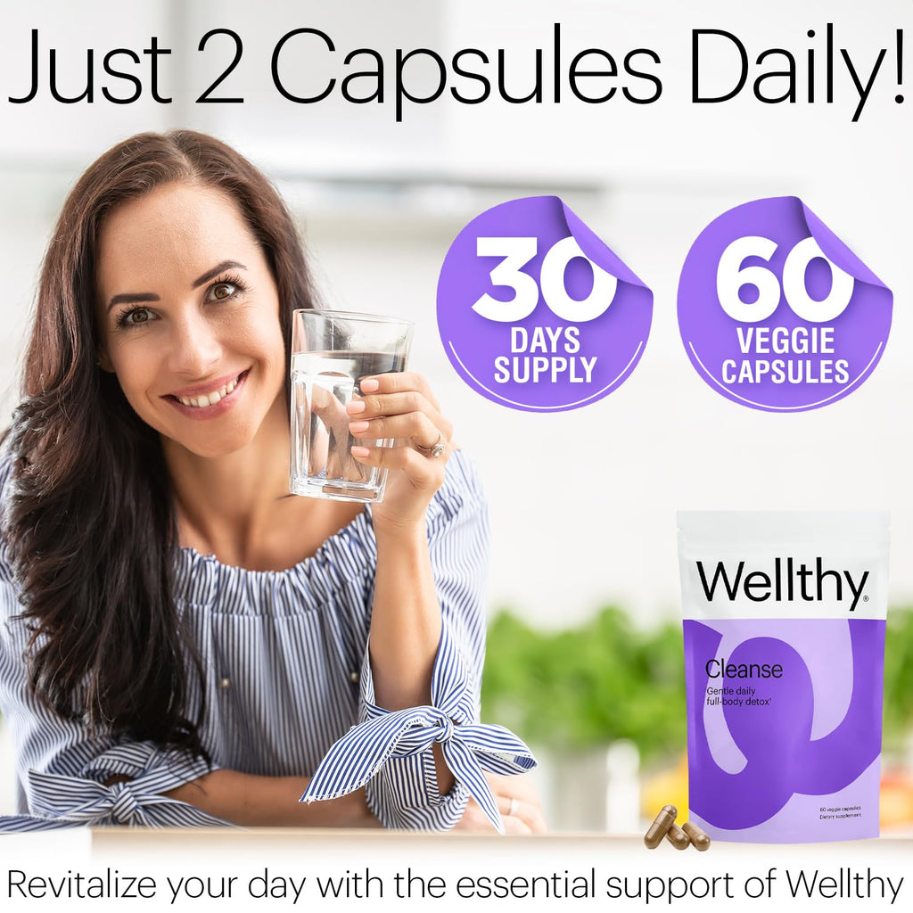 Wellthy Gut Cleanse Detox & Immune Support - 60 Capsules - image 5