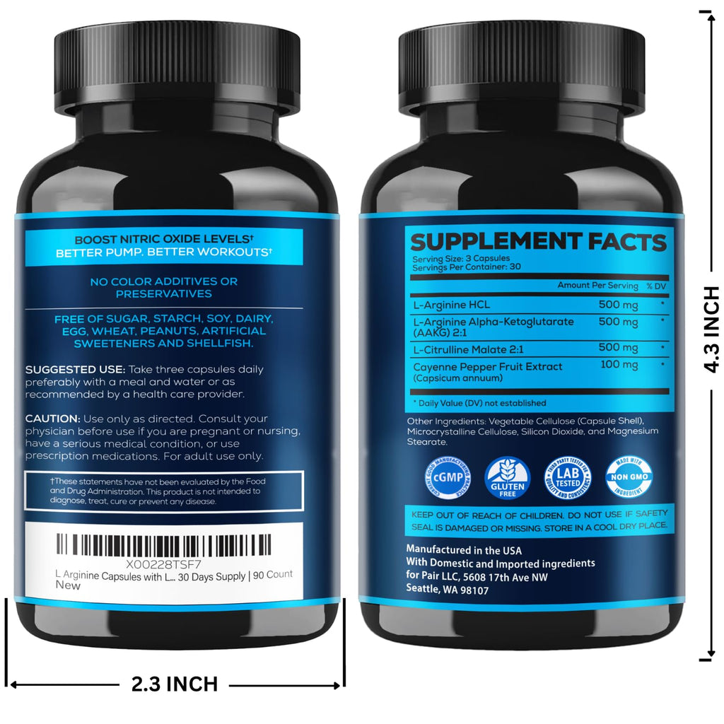 VITBOOST L-Arginine with L-Citrulline 1500mg - 90 Capsules - image 9