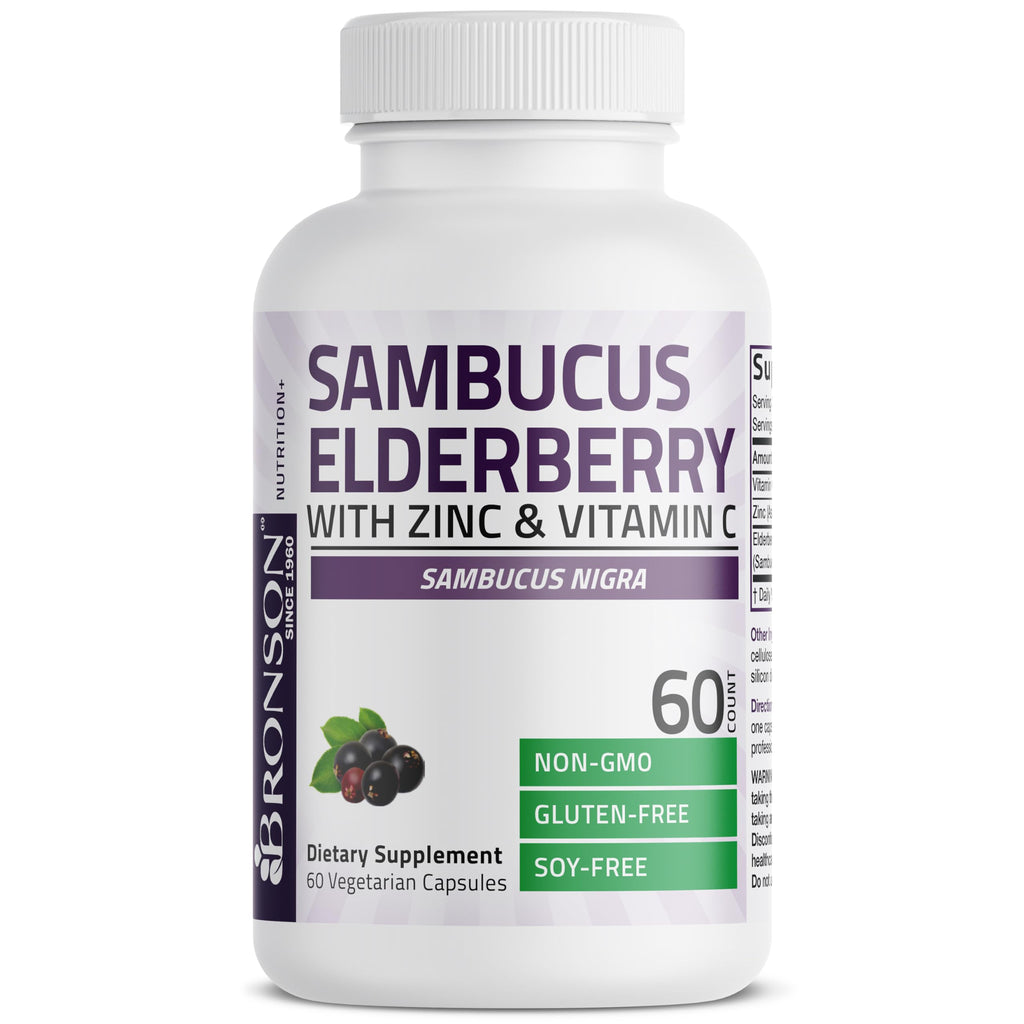 Bronson Elderberry with Zinc & Vitamin C Immune Support - 60 Capsules - image 3