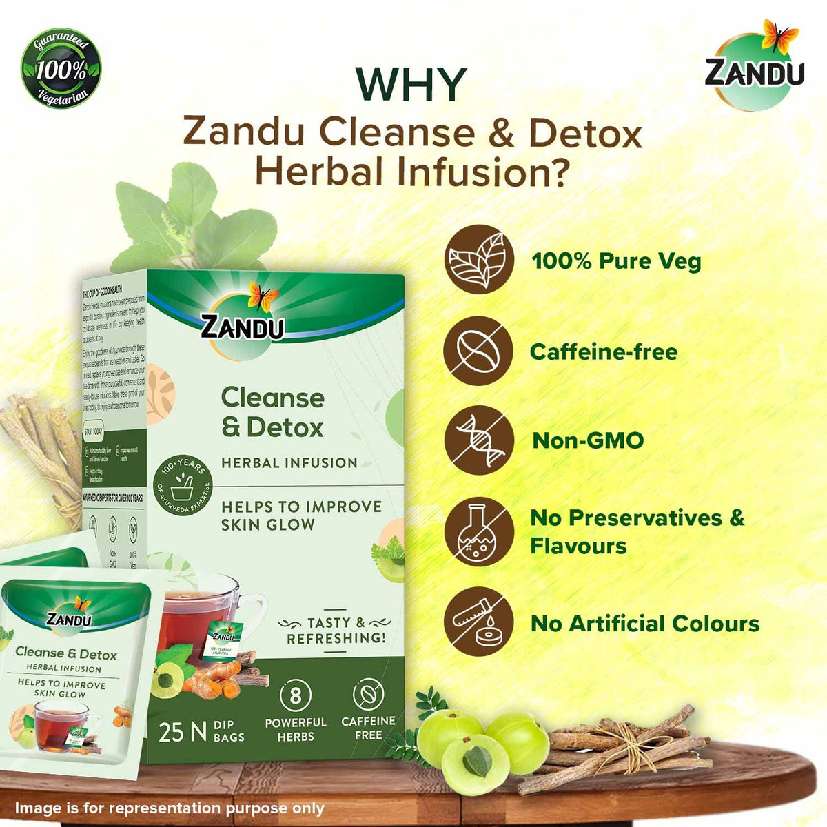 Zandu Cleanse & Detox Herbal Infusion Tea - 25 Tea Bags - image 4